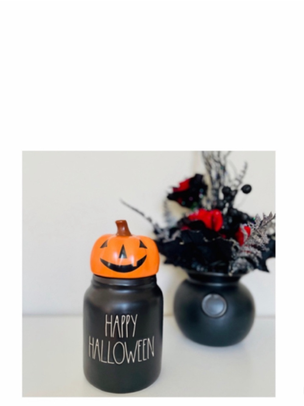 NEW Rae Dunn Happy Halloween Baby Canister with Jack-o-lantern Pumpkin Head 🎃